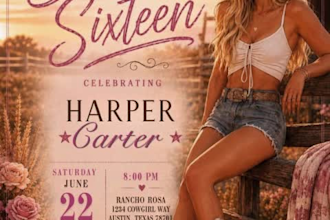 personalize a sweet 16 or quinceañera invitation template
