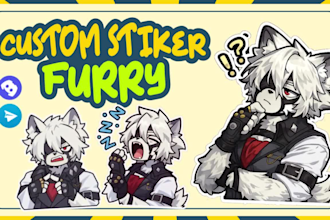 create anthro furry stickers for telegram and discord