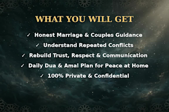give marriage counseling and islamic guidance for couples problems