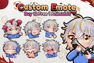 create animated emotes, chibi emotes, twich emotes, vtuber for stream