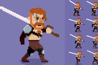 create retro 8bit pixel art character sprite sheet walk cycle animation for game