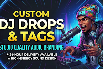 voice record custom dj drops and tags radio sweepers podcast jingle