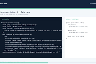 build a responsive HTML CSS javascript webpage