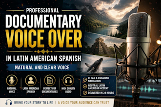 narrate your documentary in spanish with a clear voice