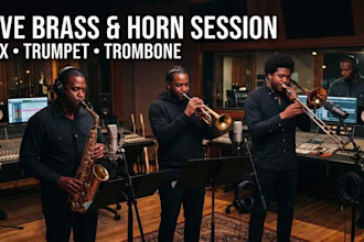record horn section, trumpet, trombone and saxophone for your song