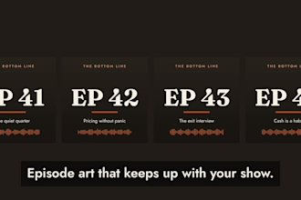 design professional podcast cover art, logo and episode art in en fr ar