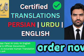 do translation of persian farsi, english and urdu docs
