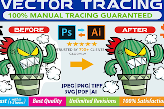 manual vector tracing, raster to vector, vectorize logo ai