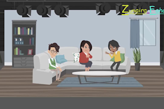 create 2d animation story or cartoon storytelling animation video