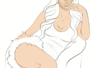 draw a stylized female character or glamour illustration