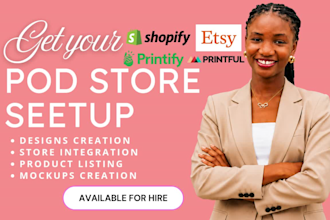 setup shopify print on demand etsy pod store with printful printify gelato