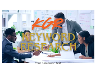 do advanced keyword research, kgr  and SEO optimization