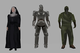create 3d model low poly characters