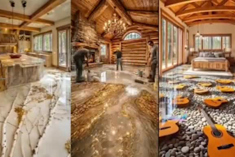 create viral ai asmr epoxy floor transformation construction timelapse videos