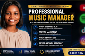 be music manager for promotion, spotify marketing and distribution