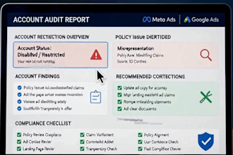 audit disabled meta or google ads account and write policy appeal