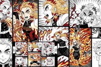 draw manga comic book pages webtoon anime manga illustration graphic novel art