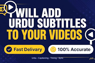 create professional urdu subtitles and captions for videos