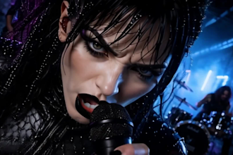 create cinematic gothic music video, dark metal, horror, darkwave music video