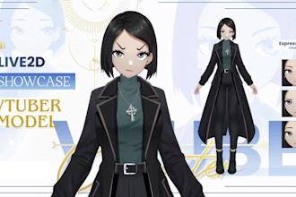 design,live 2d vtuber rigging, vtuber character in live2d vtube studio