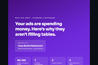 audit your website, SEO or meta ads with an actionable report