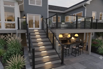 design deck, patio, porch framing and 3d render