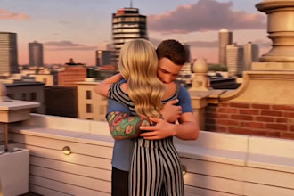 create cinematic 3d ai love story animation ,  3d ai video