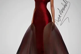 draw a digital fashion sketch