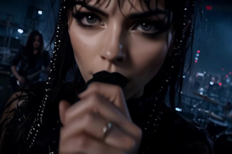 create dark metal music video, electronic music video for your song