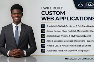 build custom client portal weweb xano supabase