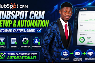 design setup hubspot CRM and gohighlevel automation landing page website, form