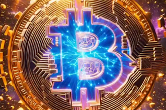 do realistic 2d 3d crypto coin, nft card, blockchain bitcoin logo spin animation
