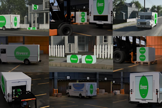 truck animation scenes for branding for logistics