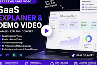 create saas demo video, saas product tech and ai software explainer video