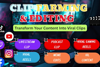 edit youtube, twitch and kick vods into podcast clips, reels and shorts