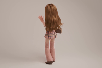 retopology 3d character, realistic texture, stylized, control rigging, animation