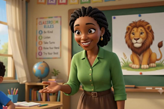 create 3d pixar style ai character animation, kids storytelling, 3d art cartoon