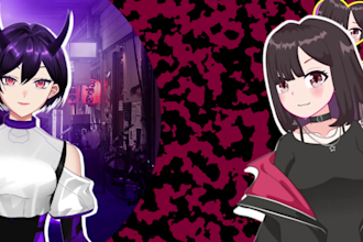 design cute anime live2d rigging for vtuber