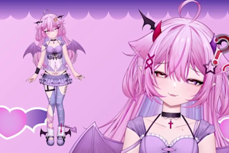 draw and rig live2d anime vtuber model vtuber commission vtuber avatar anime oc