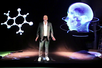 create concert 3d hologram visuals, vj loops and futuristic stage show animation