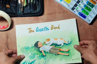 hand paint watercolor children book illustrations digitally or on paper