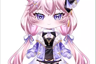 create custom chibi live2d vtuber model with vtuber art and live2d rigging