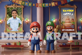 create a birthday video with super mario and luigi