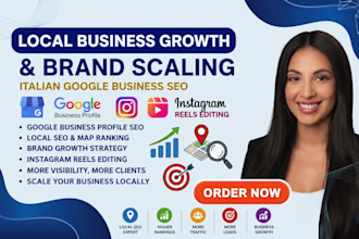 scale brands italian google business seo  local growth instagram reels editing