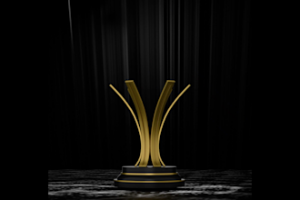 create a stunning 3d football trophy render and animation