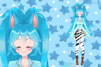 design and draw live2d v tuber model 2d vtuber rigging vtuber commission