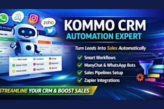kommo CRM setup automation workflow leads pipeline manychat chatbot integration