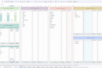 create custom budget planner spreadsheet debt tracker dashboard template