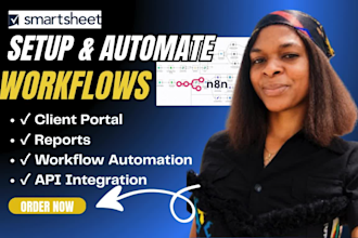 set up smartsheet automation CRM dashboard workflow reports and client portal