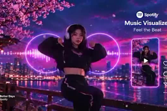 spotify canvas loop animation, reels, ai dance video, ai music visualiser loop
